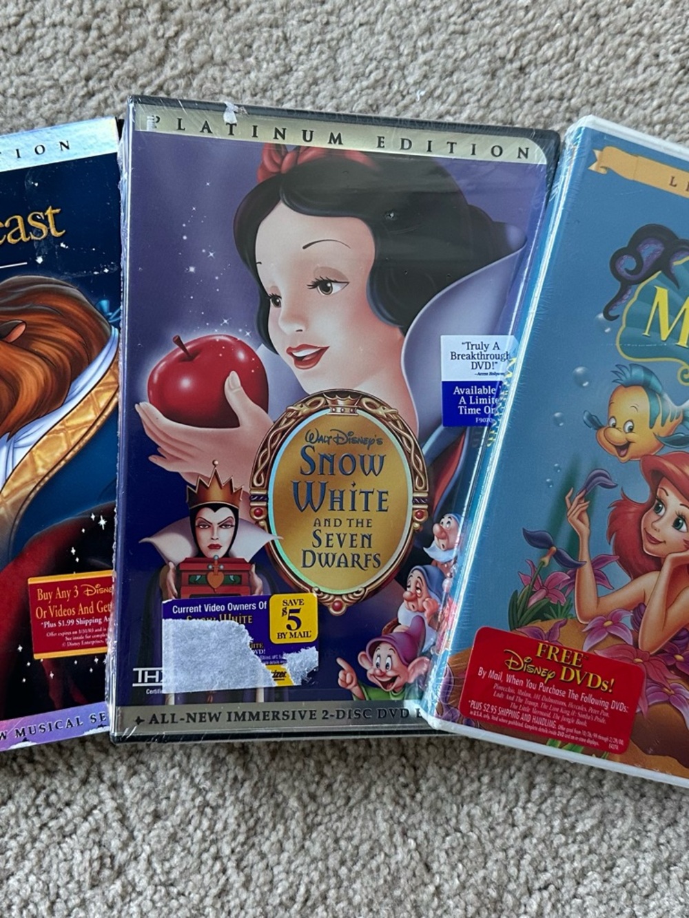 Walt Disney Snow White, Little Mermaid, Beauty/Beast